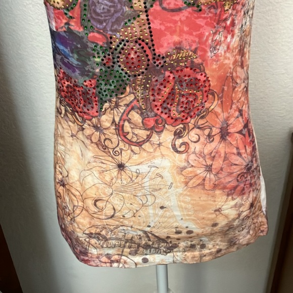 How cute! Rhinestones vintage graphic design tee blouse Size M - Picture 4 of 6